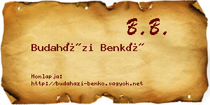 Budaházi Benkő névjegykártya